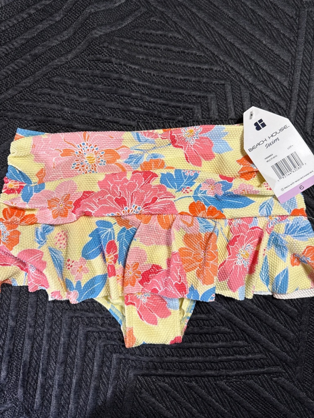 Women’s Beach House Multi-color Floral Textured Swim Skirt Sz. 6